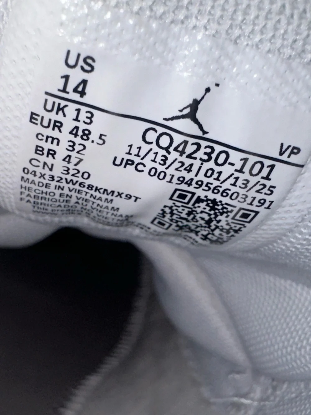 Nike Air Jordan Why Not Zer0.4 Mens Size 14 White Metallic Silver CQ4230 101
